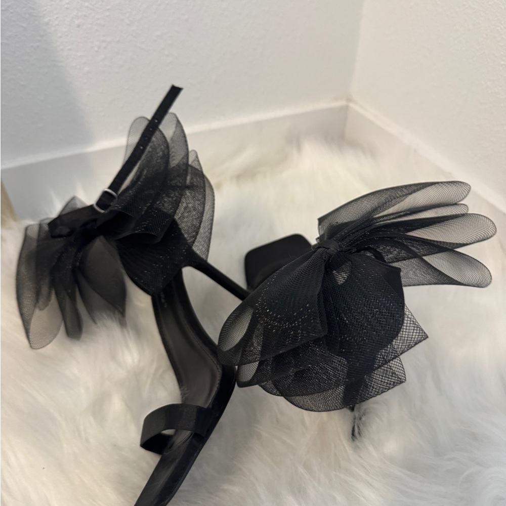 Elegant Black Women's Heels with Bows